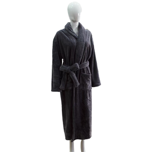 Hooded Flannel Fleece Bathrobe Absorbent Terry Cloth <strong>Robe</strong> with Belt Pockets Luxury Bath <strong>Robe</strong> for Hotel Spa Home - Product Image 2