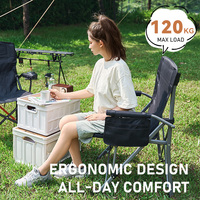 Chaise de camping pliable Watson OEM ODM avec accoudoirs, tissu Oxford 600D, acier carbone, capacité de charge de 120 kg pour l'extérieur