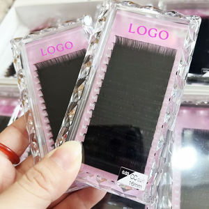 高品质定制标志天鹅绒哑光黑色暗羊绒真丝眼睫毛延伸托盘易扇睫毛带CC卷曲私人标签 - Product Image 6