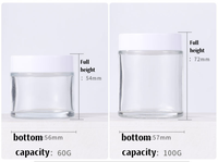 Pot à crème transparent en verre givré 50g 100g 150g – Jolies bouteilles vides pour crème cosmétique