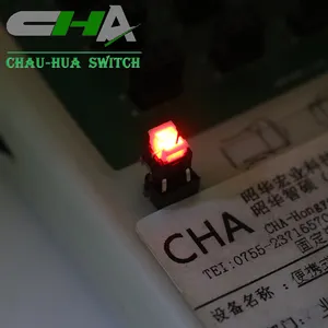 Serie CHA 6x6mm mini Interruptor táctil LED con LED rojo verde blanco azul