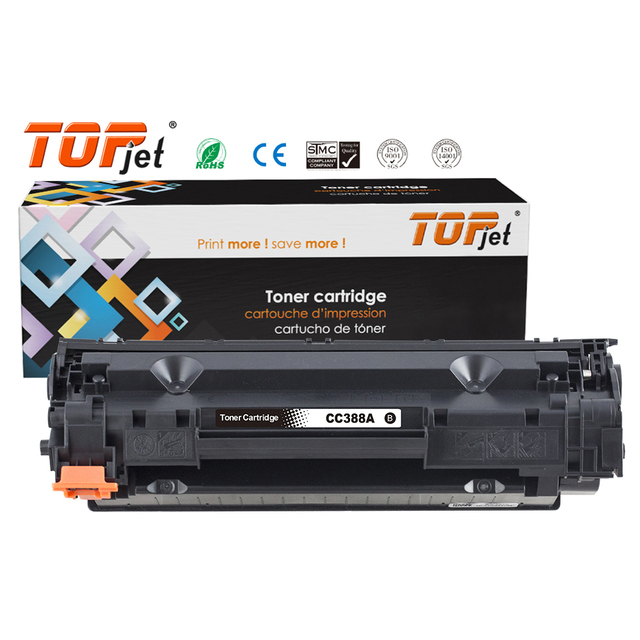 Topjet Toner Factory CC388A CC388 388A 88A Laser Toner Cartridge Compatible for HP LaserJet P1007 P1008 P1106 P1108 Printer