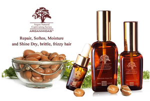 Produits d'huile capillaire Arganmidas, huile d'argan marocaine biologique, protection contre la chaleur, anti-frisottis, réparation en profondeur, pour l'élasticité et la brillance - Product Image 2