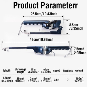 Canne à pêche de poche portable, design télescopique pliable, équipement de pêche ultra-compact pour les voyages/la randonnée/le camping - Product Image 5