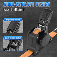 Grandlifting Model 2502 1 inç X 1800IBS Otomatik Geri Çekilebilir Cırcırlı Kayış Polyester Bağlama Kemeri S Kancası GS Sertifikalı Yüksek Mukavemetli