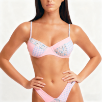 Großhandel Anpassbare Gemischte Bedruckte Bikinis Mint Patchwork Bügel-Bademode Großbestellung OEM Strand-Badeanzüge für Damen