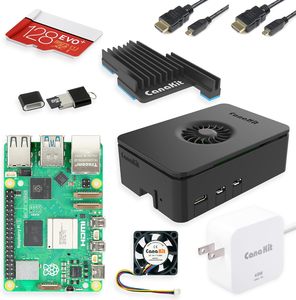 Canakit Raspberry Pi 5 <span class=keywords><strong>Starter</strong></span> <span class=keywords><strong>Kit</strong></span> Pro-tuabin Đen (Phiên bản 128 GB) (Ram 4 GB) Sản xuất tại Trung Quốc - Product Image 1
