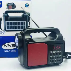 NNS S182S วิทยุแบบชาร์จไฟที่มีไฟ USB SD TF Mp3ที่มีพลังงานแสงอาทิตย์