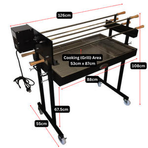 Asador Giratorio Extra Grande para Barbacoa Estilo Cipriota con 5 Brochetas, <span class=keywords><strong>Parrilla</strong></span> Resistente para Barbacoa <span class=keywords><strong>Argentina</strong></span> - Product Image 3