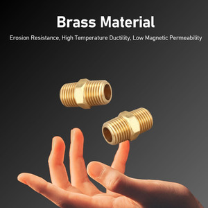 Brass Threaded Connector Double External NPT Adapter For Hydraulic Air Water Pipes 18-1 Copper Plug In - Product Image 3