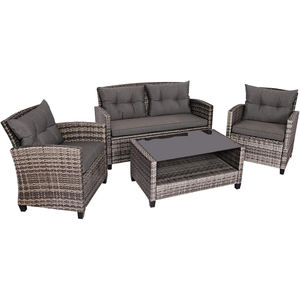 Ensemble de salon d'extérieur en rotin, canapé en rotin, mobilier de jardin, 4 pièces, mobilier de patio - Product Image 2