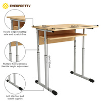 Ensemble bureau et chaise individuels réglables pour étudiant, mobilier scolaire moderne pour projets pédagogiques, service tout-en-un