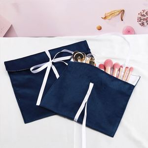Fashion Velvet Envelope <b>Bag</b> Portable Ribbon Luxury Custom Logo Reusable Luxury Soft Velvet Wedding Gift <b>Packaging</b> <b>Bag</b> - Product Image 3
