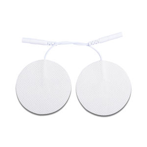 Almohadillas redondas aprobadas por la CE, almohadillas adhesivas de Gel, parches de Gel conductor TENS/EMS no tejidos con alambre de coleta, almohadillas redondas de electrodos reutilizables - Product Image 1