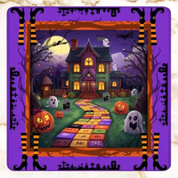 Tapis de Mahjong Américain à Motifs Floraux d'Halloween, Tapis de Jeu Chat Noir, Fantôme, Citrouille, Crâne de Sucre