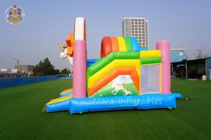 Nova NVDSC-0133 Quảng Châu Nhà Máy <span class=keywords><strong>Inflatable</strong></span> Thương Mại Cấp PVC Nhà Bị Trả Lại Lâu Đài Combo Cầu Vồng Unicorn Thiết Kế Dễ Dàng Thiết Lập - Product Image 4
