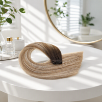 Extensions de cheveux naturels invisibles ShangKai, cheveux vierges d'un seul donneur, à coudre sur trame