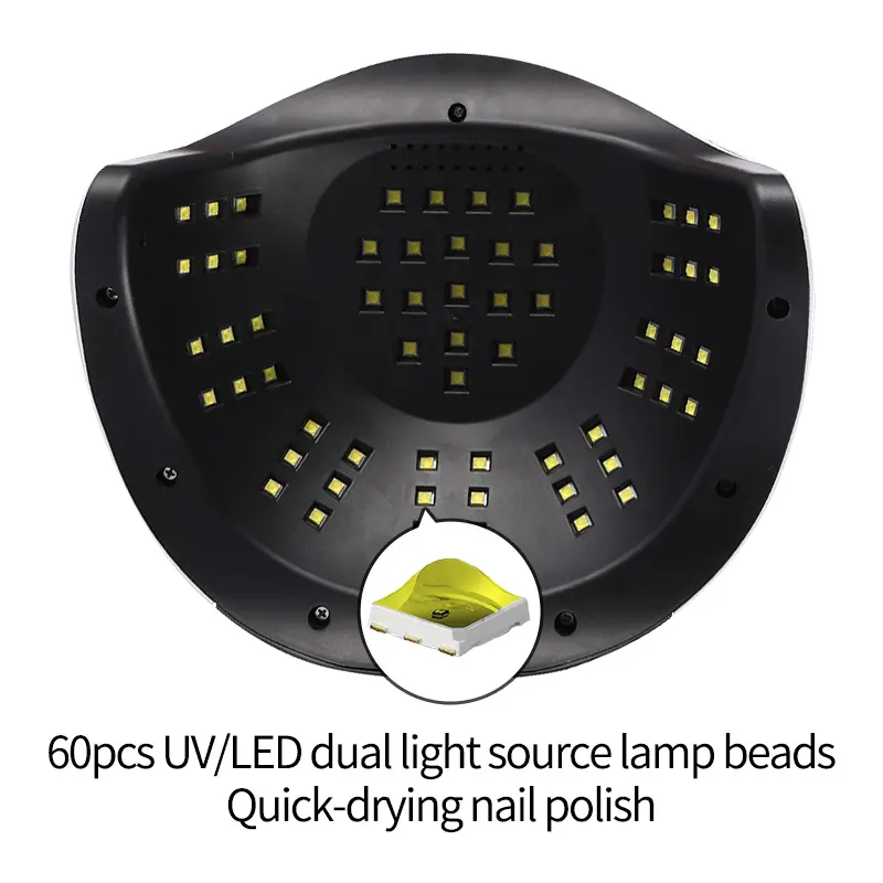 BLUEQUE 180W UV LED Lamp Gel Nail Kualitas Tinggi Lampu Kuku Pengering dengan 60Pcs Manik-manik untuk Salon Kuku