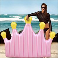 Matelas gonflable avec couronne de couleur, anneau de natation, piscine, adultes, filles, plage, matelas gonflable, flottant, rose, activités aquatiques amusantes