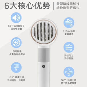 Sèche-cheveux pour toilettage des animaux de compagnie, peigne rechargeable pour chien, matériau ABS gris-blanc - Product Image 5