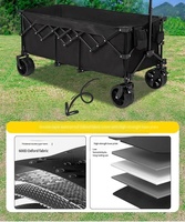 Chariot de transport pliable industriel chromé à quatre roues avec grande capacité
