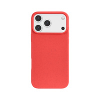 Étui de protection antichoc et anti-traces de doigts en paille de blé TPU HMJ biodégradable pour iPhone séries 17/16/15, couleur unie