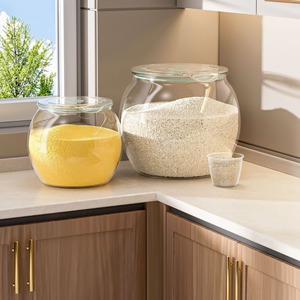 GREENSIDE Boîte de rangement en plastique de grande capacité Seau à thé scellé de qualité alimentaire Bocal à cornichons Rangement spécial cuisine pour cornichons à thé - Product Image 1