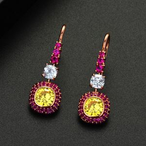 HIBRIDE élégant goutte d'eau forme goutte boucle d'oreille pleine Mirco pavé cubique Zircon boucle d'oreille de mariage Bijoux de mode Bijoux E-581 - Product Image 5