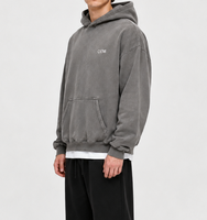 Sweat à capuche ample et décontracté pour homme, style vintage, coupe oversize, 100 % coton French Terry, doublé, délavé et vieilli
