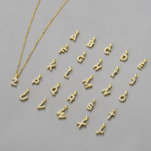 <span class=keywords><strong>สร้อย</strong></span>คอจี้เพทายรูปตัวอักษรภาษาอังกฤษ26ตัวทำจากเงิน925ชุบทองสำหรับผู้หญิงขายส่งโรงงานราคาถูก - Product Image 1