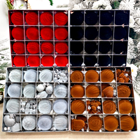 Nouvel ensemble de boules de Noël décoratives suspendues en velours de haute qualité, écologiques et incassables, avec finition floquée, pour un arbre de Noël luxueux