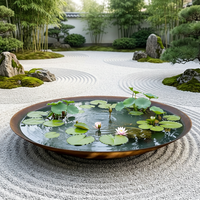 Bassin d'eau extérieur en acier Corten, bac rond en métal pour jardin, bassin pour patio, décoration paysagère