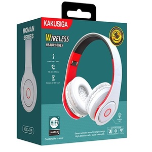 KSC-728 Red And White <b>Bluetooth</b> Over Ear Headphones With Sd <b>Card</b> Slot - Product Image 5