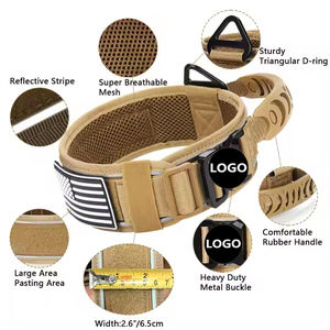 Schlussverkauf Hundehalsband Nylon mit Griff verstellbarer reflektierender Streifen mittleres großes schweres Metallschnalle taktische Haustier-Hundehalsbänder - Product Image 2