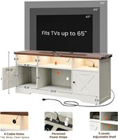Meuble TV moderne avec prise électrique et éclairage LED, console de rangement multimédia pour salon et chambre
