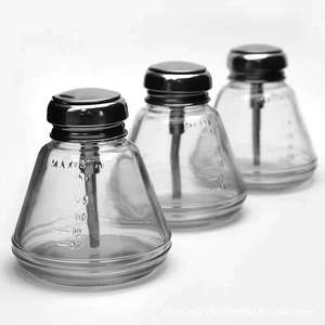 Botella de alcohol de vidrio con botón de presión, botella de alcohol transparente sellada y engrosada con núcleo de cobre, graduada, para uso industrial, de oficina y laboratorio. - Product Image 1