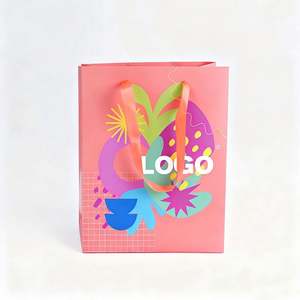 Lovely Customized Colorful Art Paper Gift <b>Bag</b> Durable White Paper Ribbon <b>Clothing</b> <b>Packaging</b> for Shopping - Product Image 2