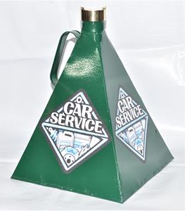 <b>Vintage</b> Style Cast Iron <b>Oil</b> <b>Can</b> With Handle Handpainted Custom Colored Metal Unique Triangular <b>Oil</b> <b>Can</b> and Diffuser From India - Product Image 1