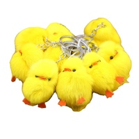 Porte-clés en peluche canard jaune réaliste en fausse fourrure, breloque de sac, pendentif de voiture, modèle N34, vente en gros