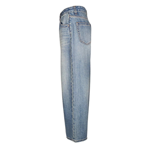 Jeans Vintage da <span class=keywords><strong>Donna</strong></span> a Vita Alta <span class=keywords><strong>con</strong></span> Cintura a Nappine, <span class=keywords><strong>Pantaloni</strong></span> Casual Streetwear <span class=keywords><strong>con</strong></span> Tasche <span class=keywords><strong>Laterali</strong></span> e Ricami - Product Image 3