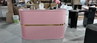 Meilleures ventes : comptoir de réception moderne personnalisé, comptoir de réception circulaire pour salon de manucure, mobilier de bureau