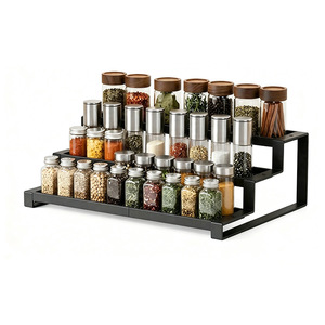 Telescopic Spice <b>Rack</b> 3 Tier Extendable Countertop Storage Organizer For Kitchen Condiments And Cabinets - Product Image 3