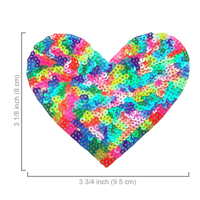 Parche Termoadhesivo de PVC con Lentejuelas de Corazones Coloridos Rosas para Sombreros, Tela de Lona Plástica, Precio al por Mayor