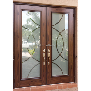 Verre de porte intérieure étanche en bois massif à double balançoire de haute qualité pour appartement extérieur manuel de conception industrielle <span class=keywords><strong>moderne</strong></span> - Product Image 2