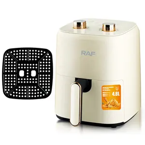 RAF European Regulation Household Multi-functional Air Fryer 4.8L Black Electric Plastic Square 220v PFA Digital Control 1800w