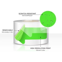 Autocollants d'enseignes directionnelles rouges personnalisables en papier imprimé UV, autocollants adhésifs transparents pour la décoration intérieure