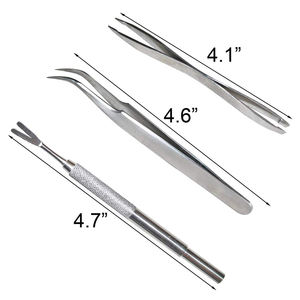 Ensemble de 3 pinces à tiques en acier inoxydable, finition miroir, réutilisables pour les humains, les chiens et les chats, 2026 - Product Image 2