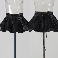 Ceinture gainante chic en similicuir pour femme, taille haute, plissée, mini, style péplum, pour club et soirée, vente en gros