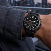 Montre à quartz multifonctionnelle pour homme, boîtier en alliage, bracelet en silicone souple, montre-bracelet décontractée pour homme au quotidien
