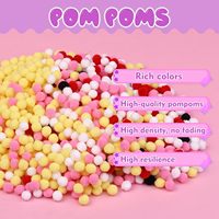 Kit de broderie Punch Needle DIY pour enfants - Ensemble d'art créatif avec pompons moelleux et toile en lin - Kit de démarrage de broderie amusant, plusieurs couleurs